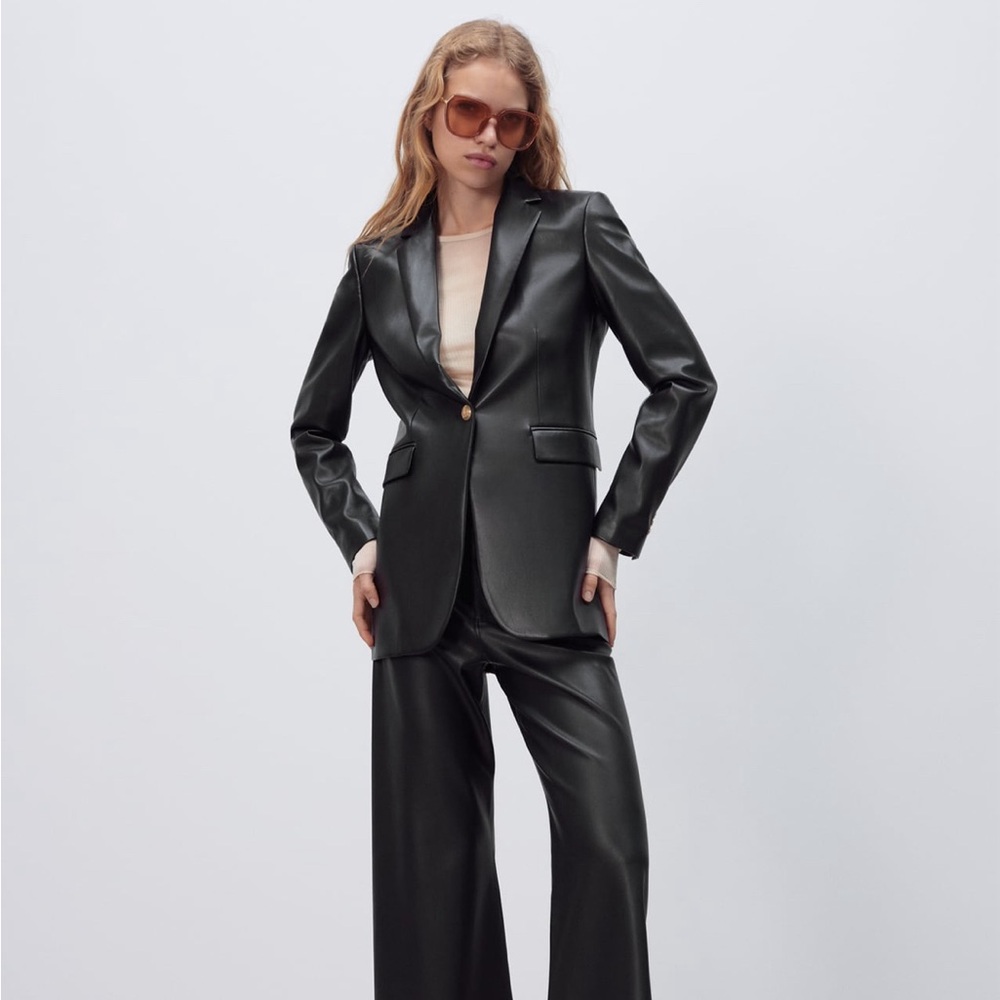 Zara leather blazer